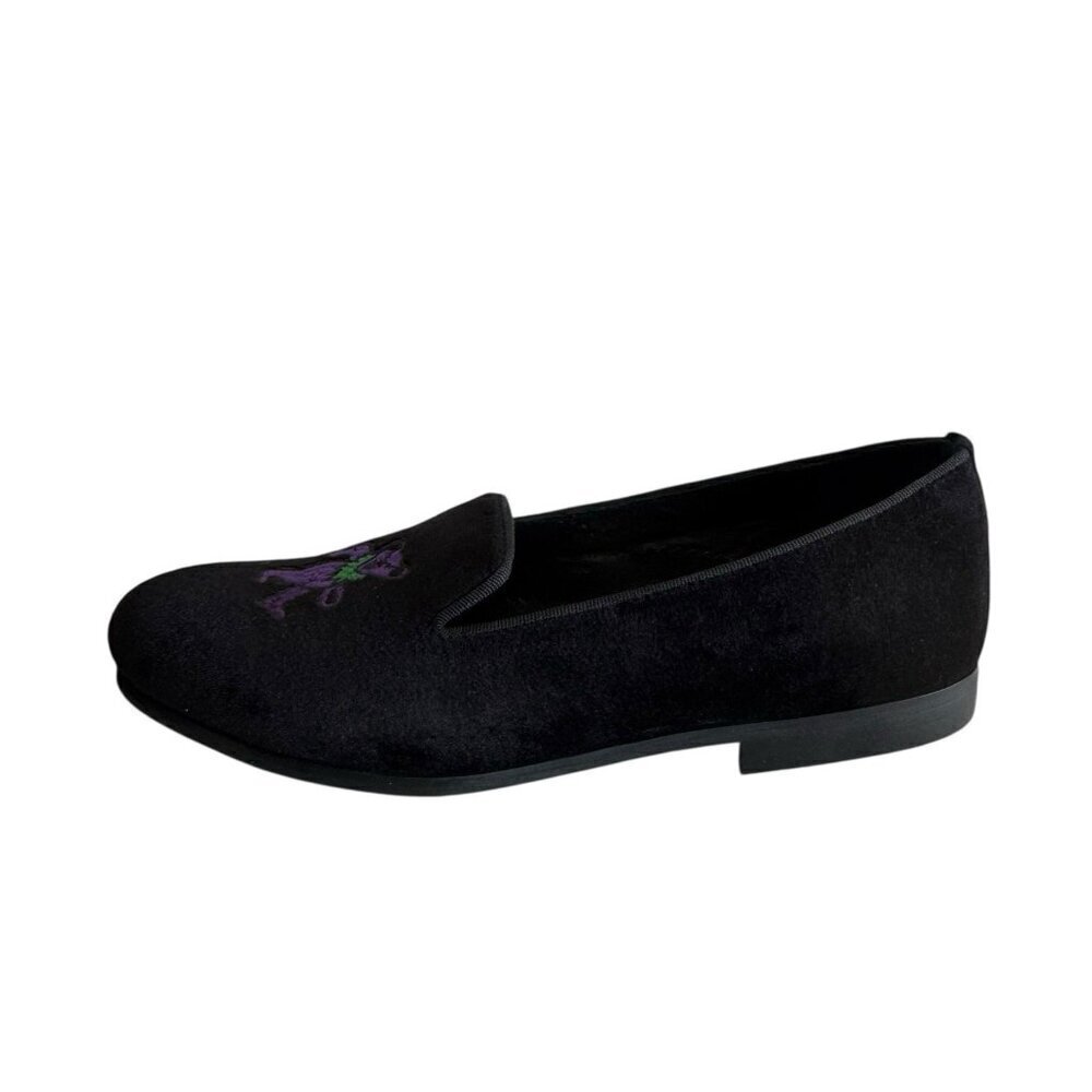 May Anthony Limited Edition Grateful Dead Black Velvet Loafers w/ Dancing Bears - Picture 11 of 14